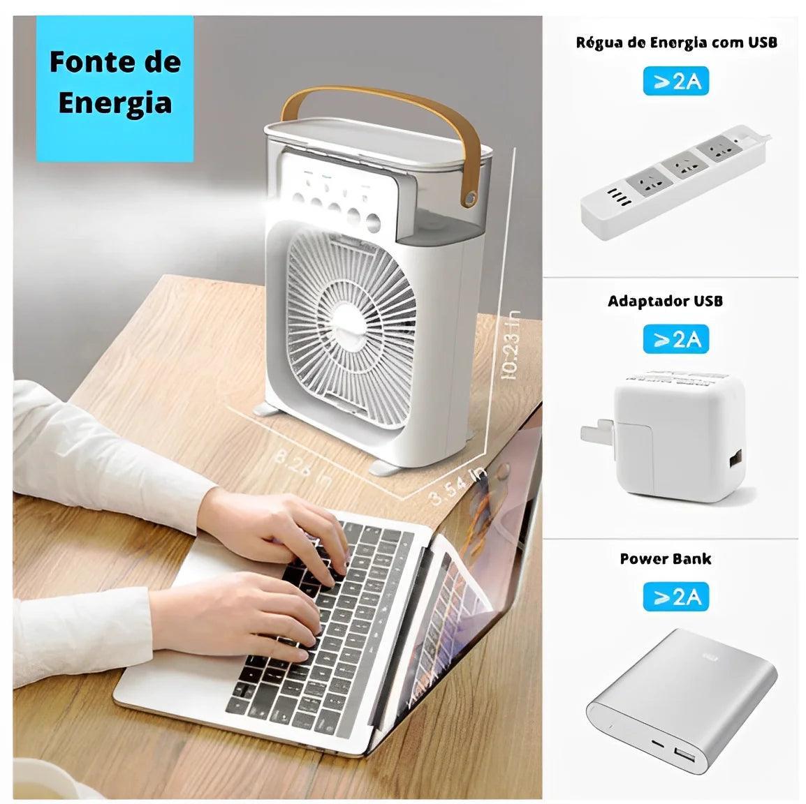 Mini Climatizador Portátil com Refrigeração 🌬️