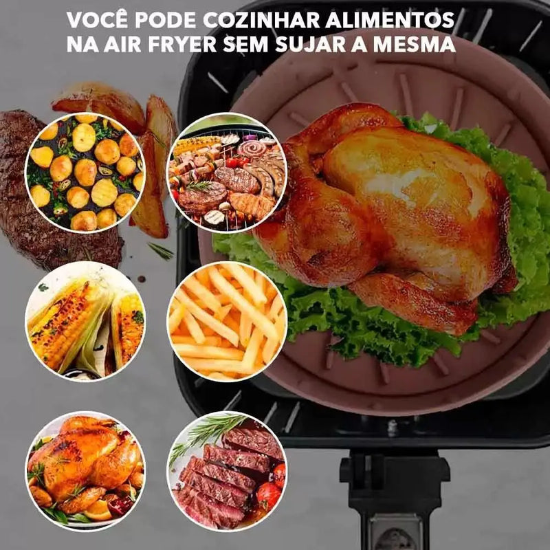 Kit com 6 Formas de Silicone com diferentes Tamanhos para Fritadeira Air Fryer