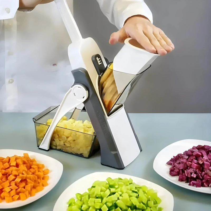 Multi Cortador Manual de Legumes e Verduras com 5 Funções de Corte