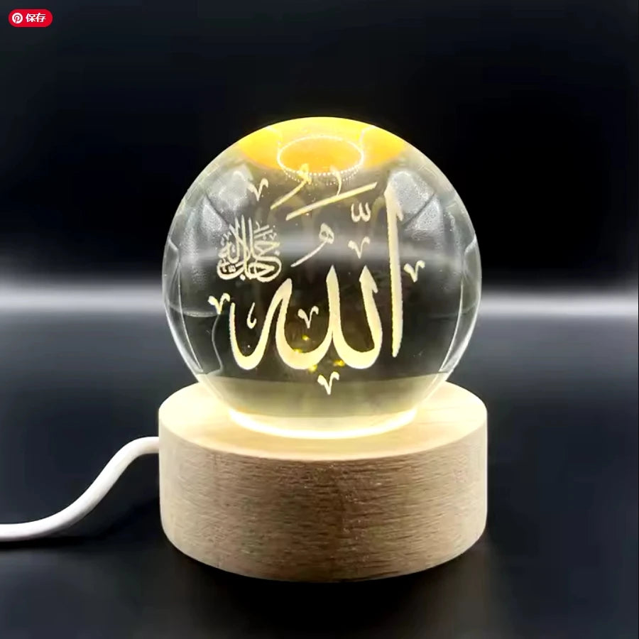 LED Night Light Galaxy Crystal Ball Table Lamp 3D Planet Moon Glowing Planetary Bedside Light Bedroom Home Decor Christmas Gift