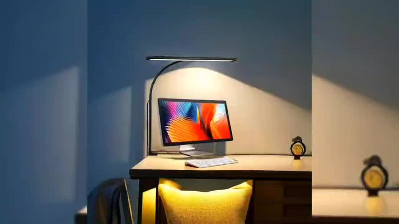 JYWDlights Adjustable LED Desk Lamp with Clamp - Eye-Care Technology, 3 Color Modes, 10-Level Brightness, Flexible Gooseneck, USB Powered, Ideal for Home Office & Study Area